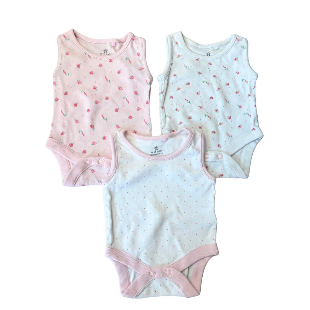 Floral/Spot Sleeveless Vests x3 product image by Next