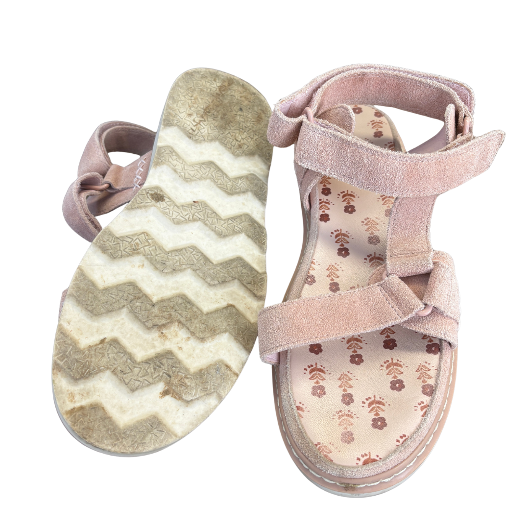 Pink Suede Trekker Velcro Sandals