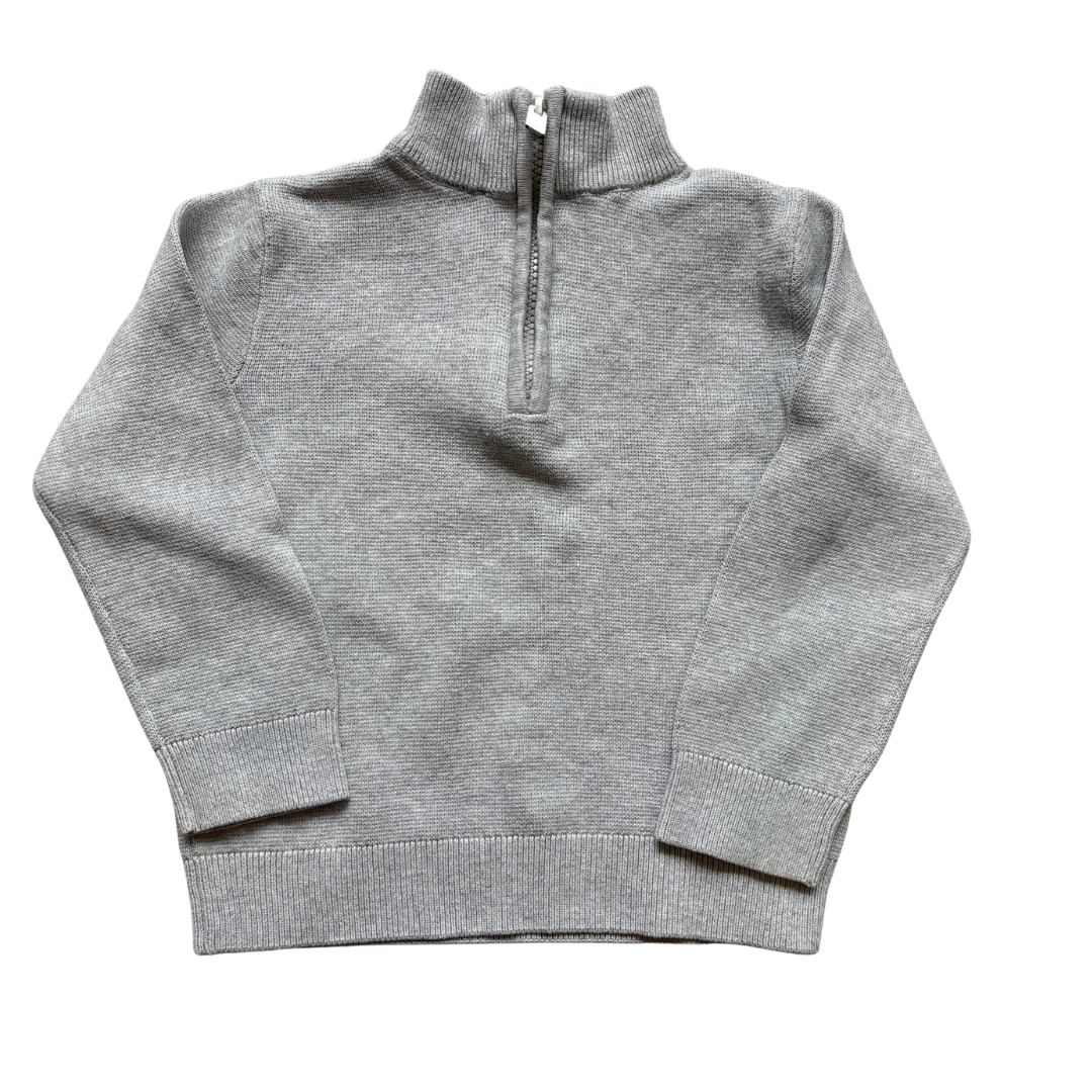 Cotton Grey Quarter Zip Jumper product image by Next