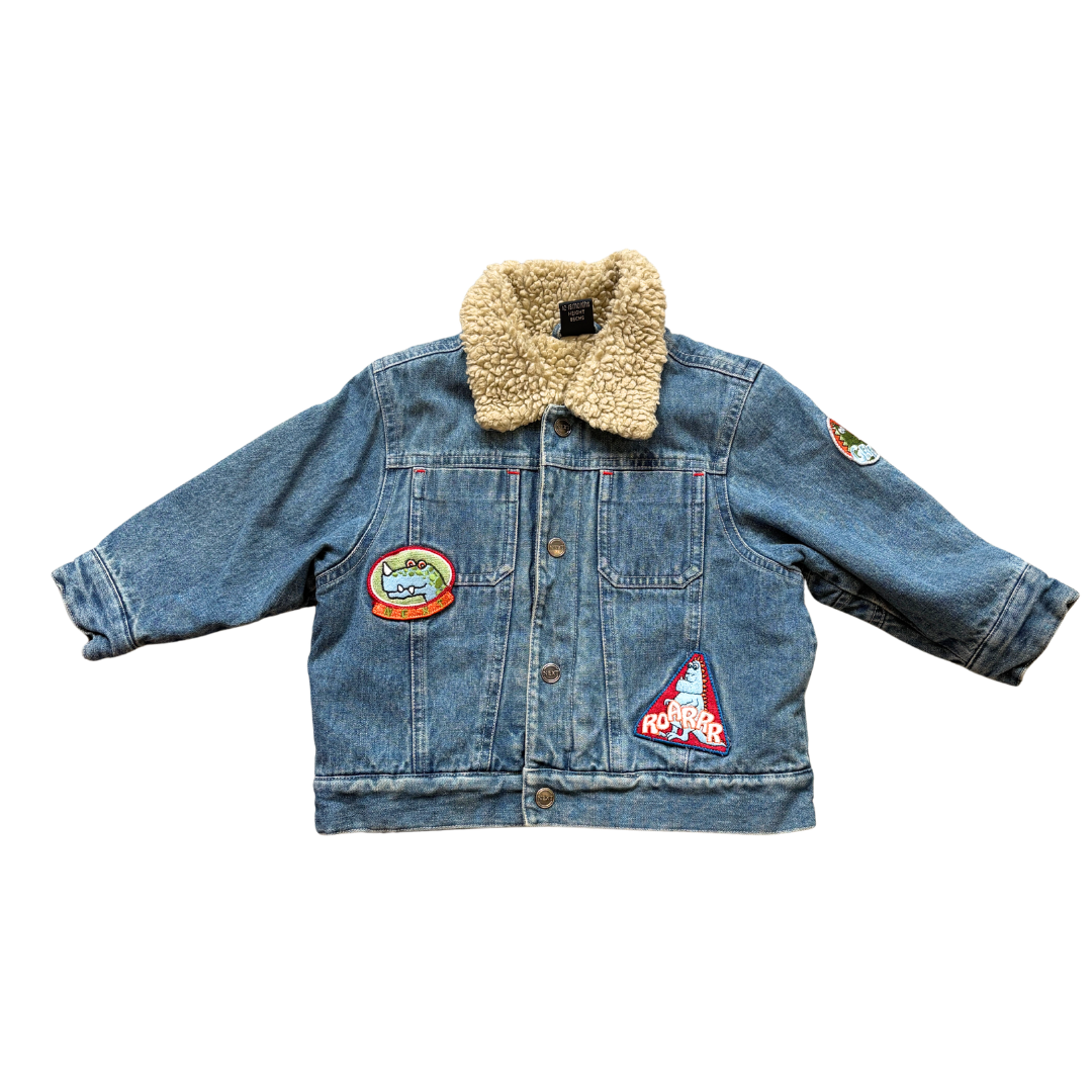 Vinatge 00's Sherpa Lined Dino Denim Jacket image 1 of 2 by Next