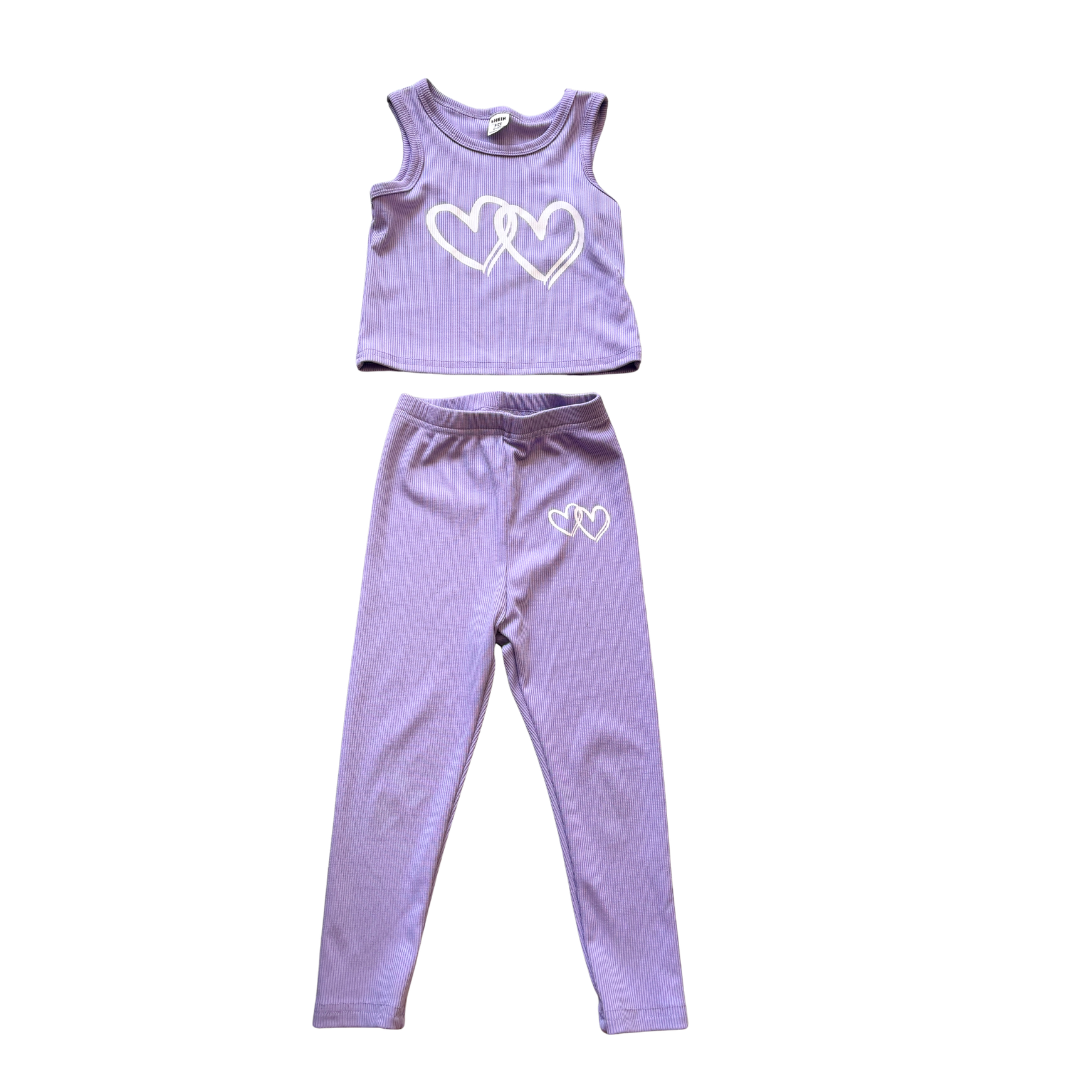 Lilac Ribbed Set product image by Shein