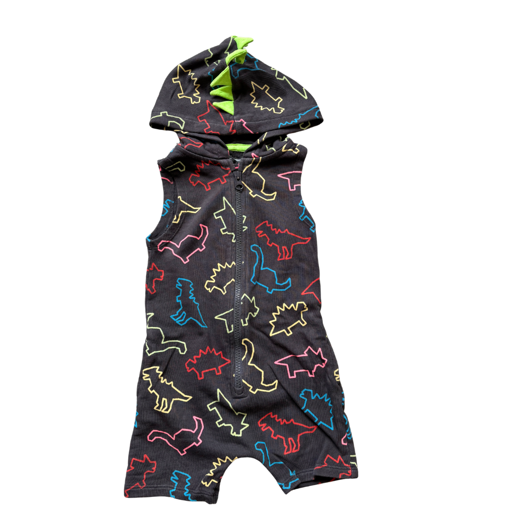 Dino Hooded Romper image 1 of 2 by Next