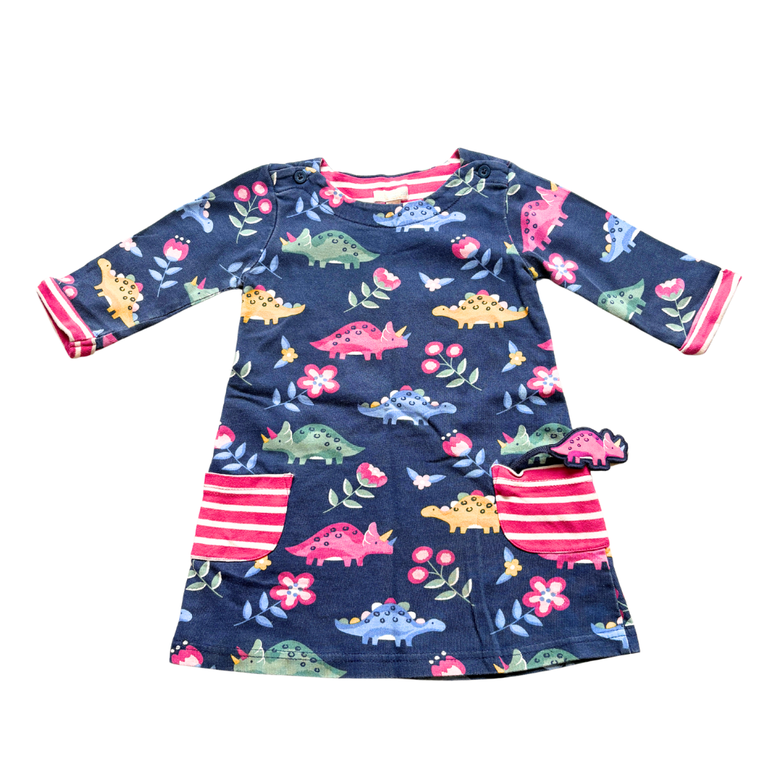 Dino Pets In Pocket 3/4 Sleeve Dress product image by JoJo Maman Bébe