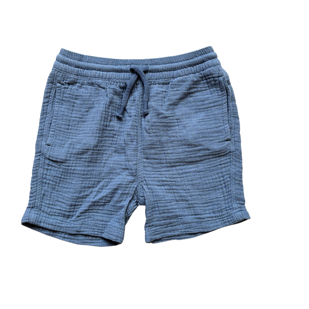 Blue Textured Cotton Shorts product image by Nutmeg