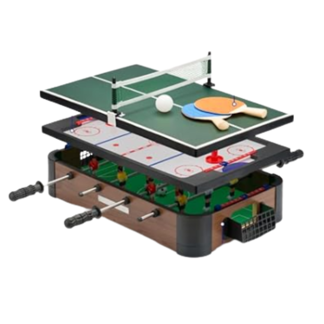 3 in 1 Table Top Games - Mini Football, Air Hockey & Table Tennis product image by Power Play