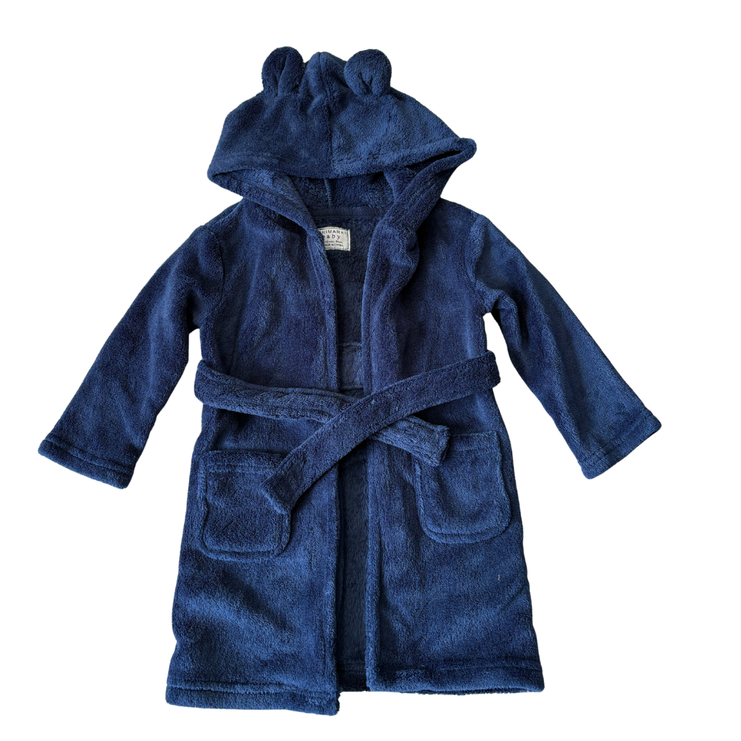 Navy Fleece Hooded Dressing Gown product image by Primark