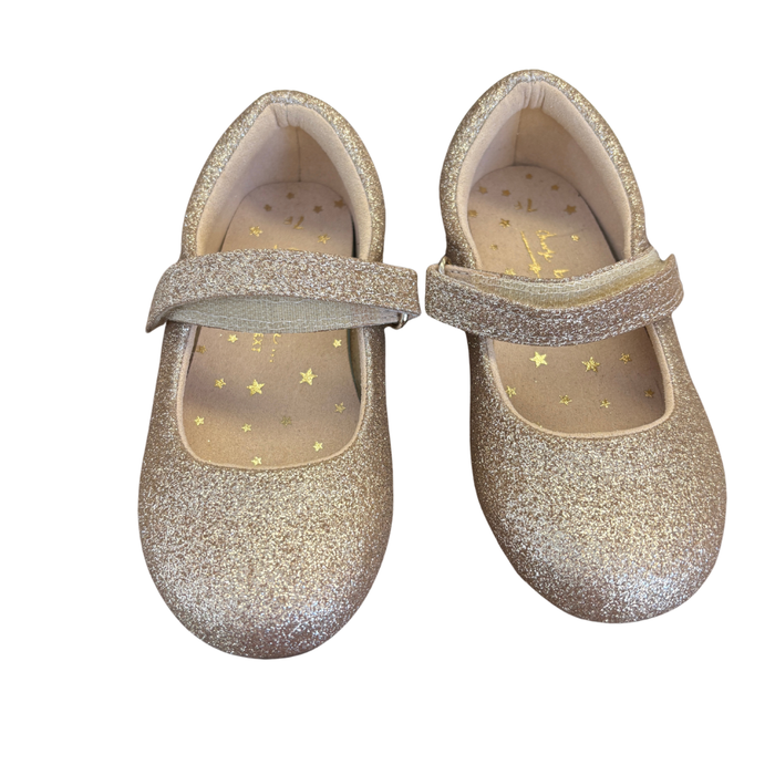 Gold Velcro Mary Janes