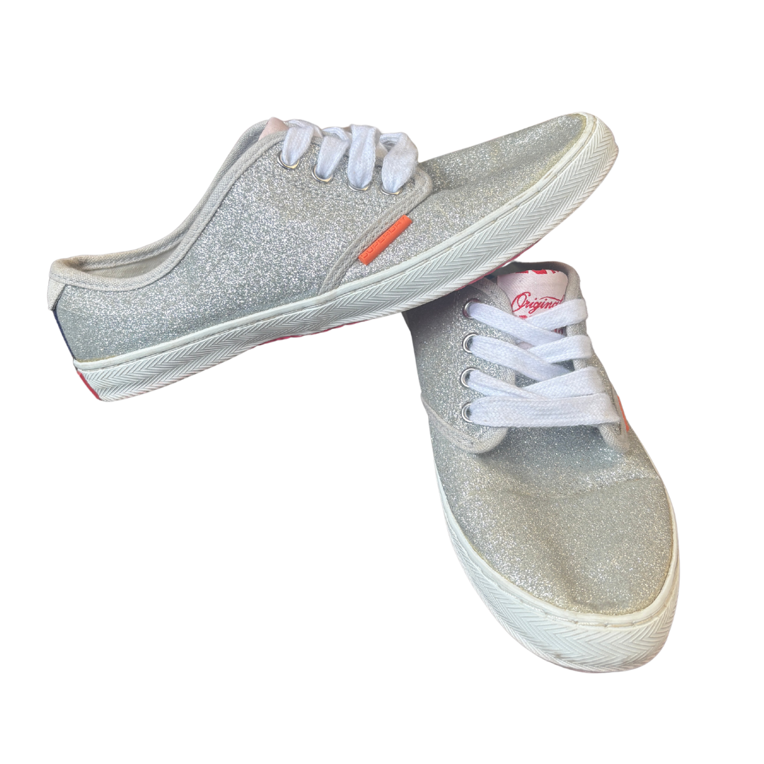 Silver Glitter Trainers