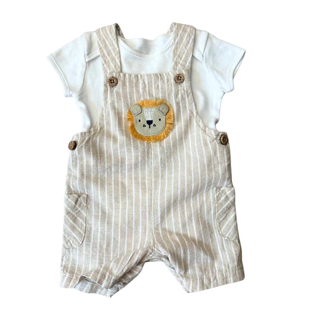 Linen Mix Lion Dungarees product image by F&F