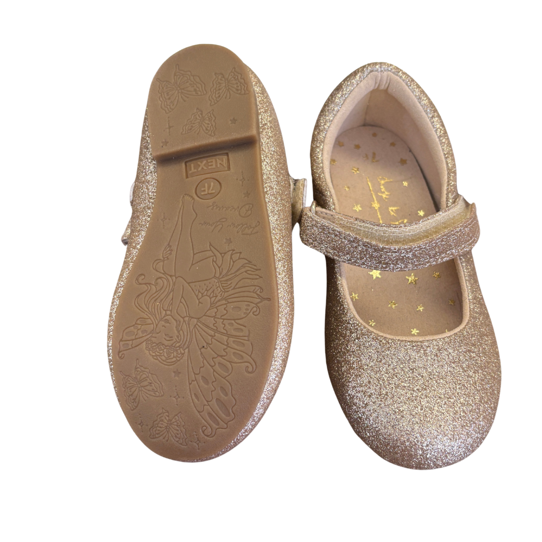 Gold Velcro Mary Janes