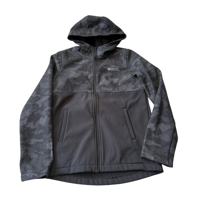 Softshell Camo Black and White Hooded Jacket
