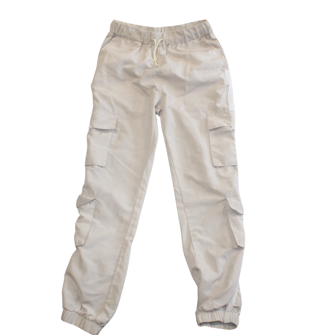 Cream Silky Cuffed Cargos