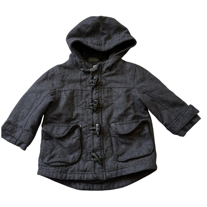 Grey Wool Mix Duffle Coat