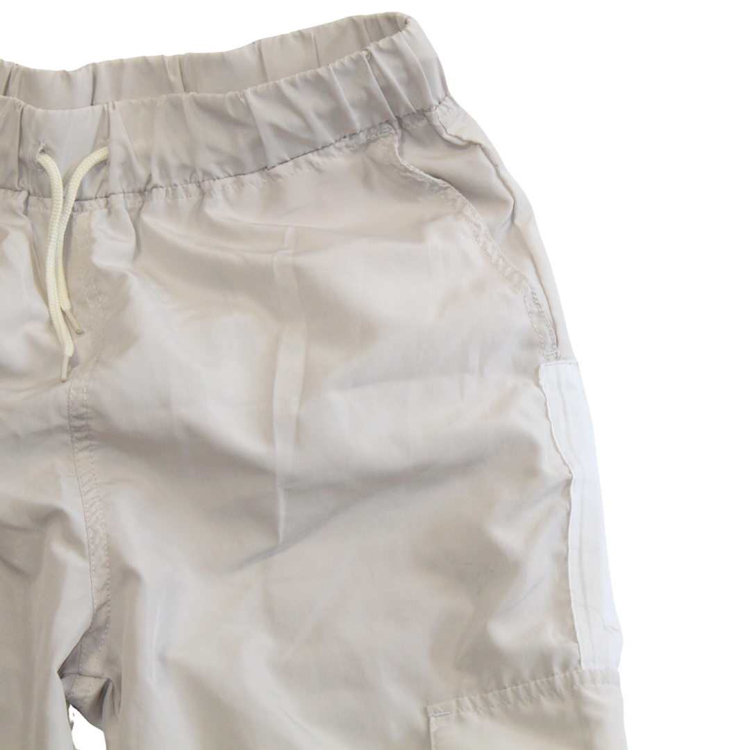 Cream Silky Cuffed Cargos