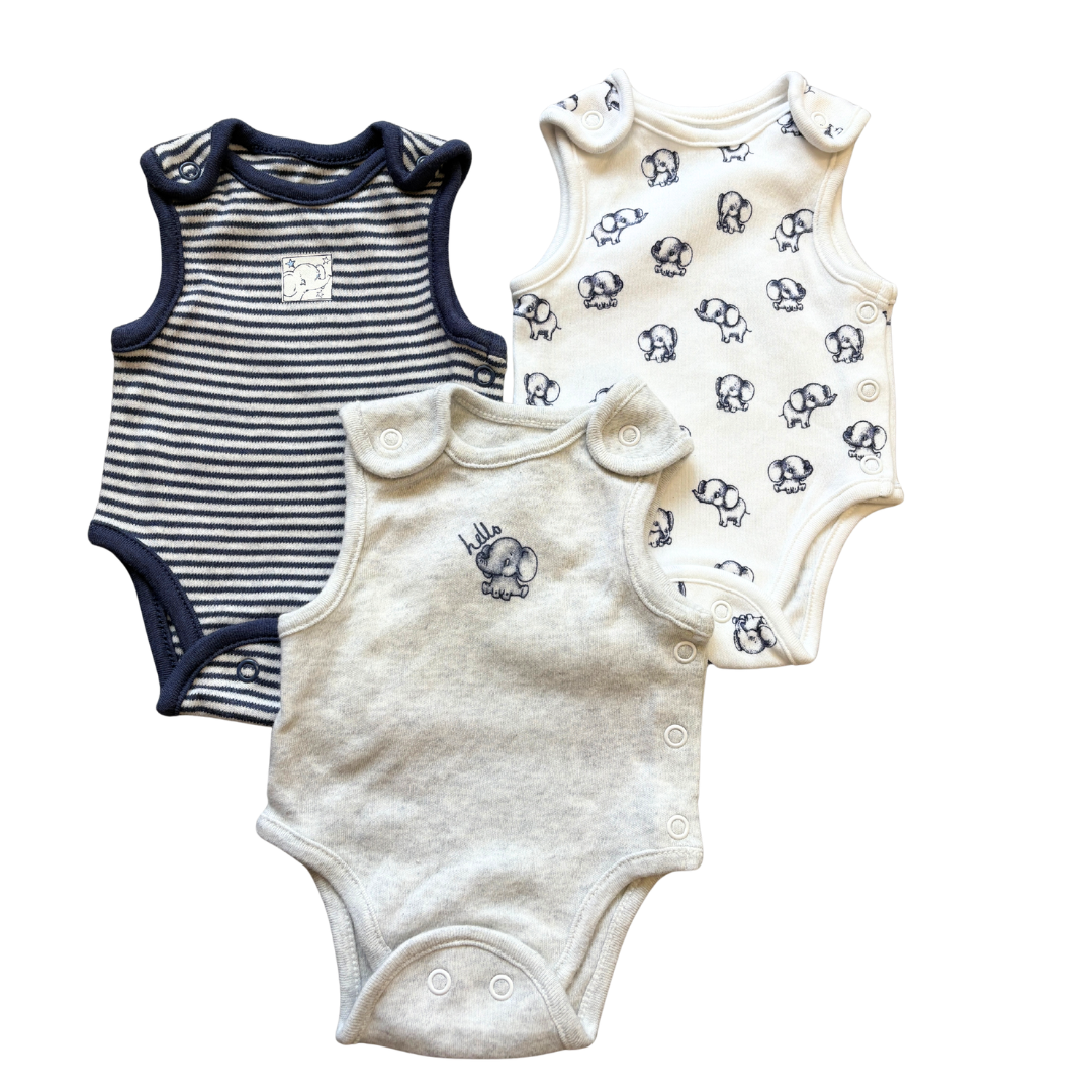 3 x Sleeveless Popper Vests product image by George