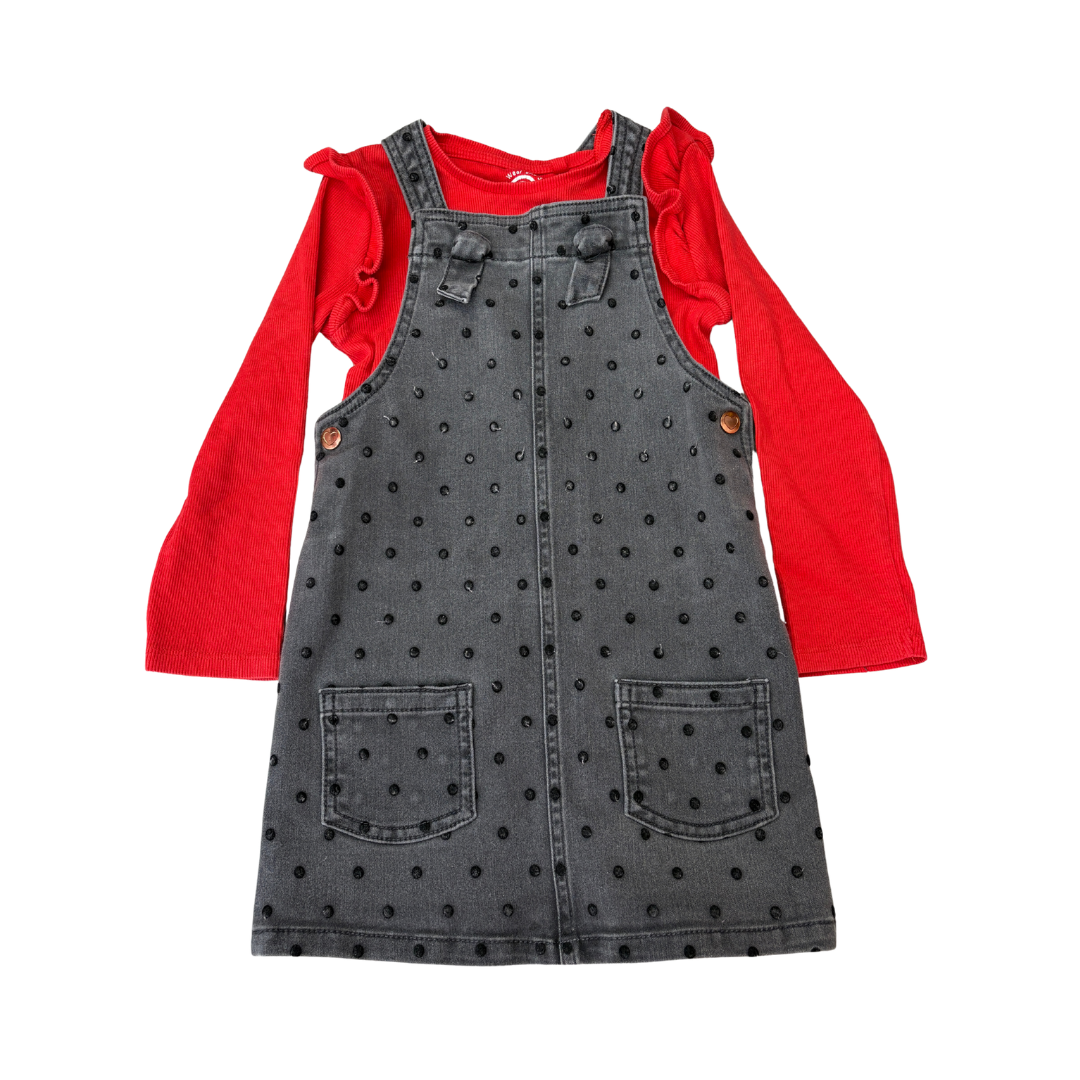 Spot Pinafore Dress product image by George