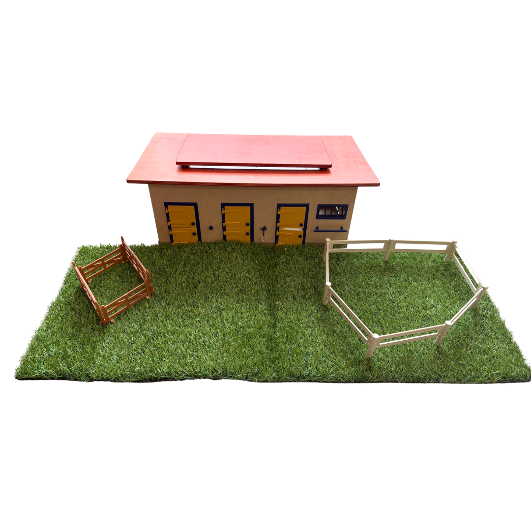 Horse Stables 40164 with Grass and Fencing image 1 of 3 by Schleich
