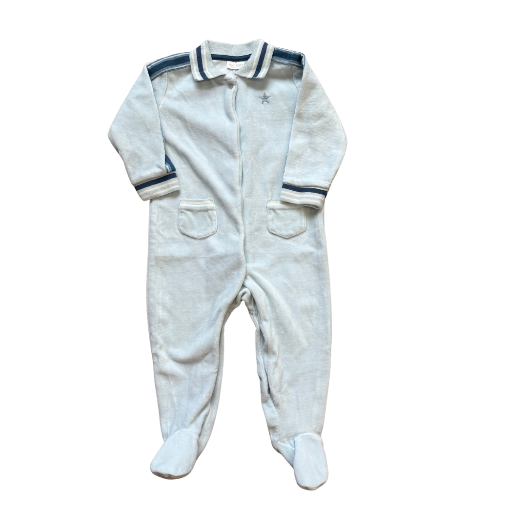 Pale Blue Velour Collared Grow product image by Next