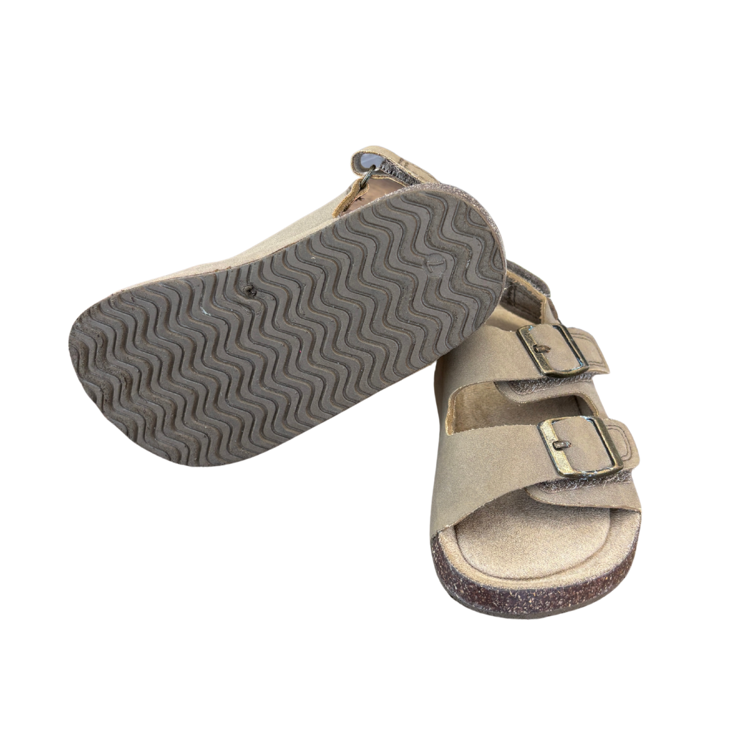 Stone Beige Double Buckle Cushioned Footbed Sandals image 2 of 2 by Next
