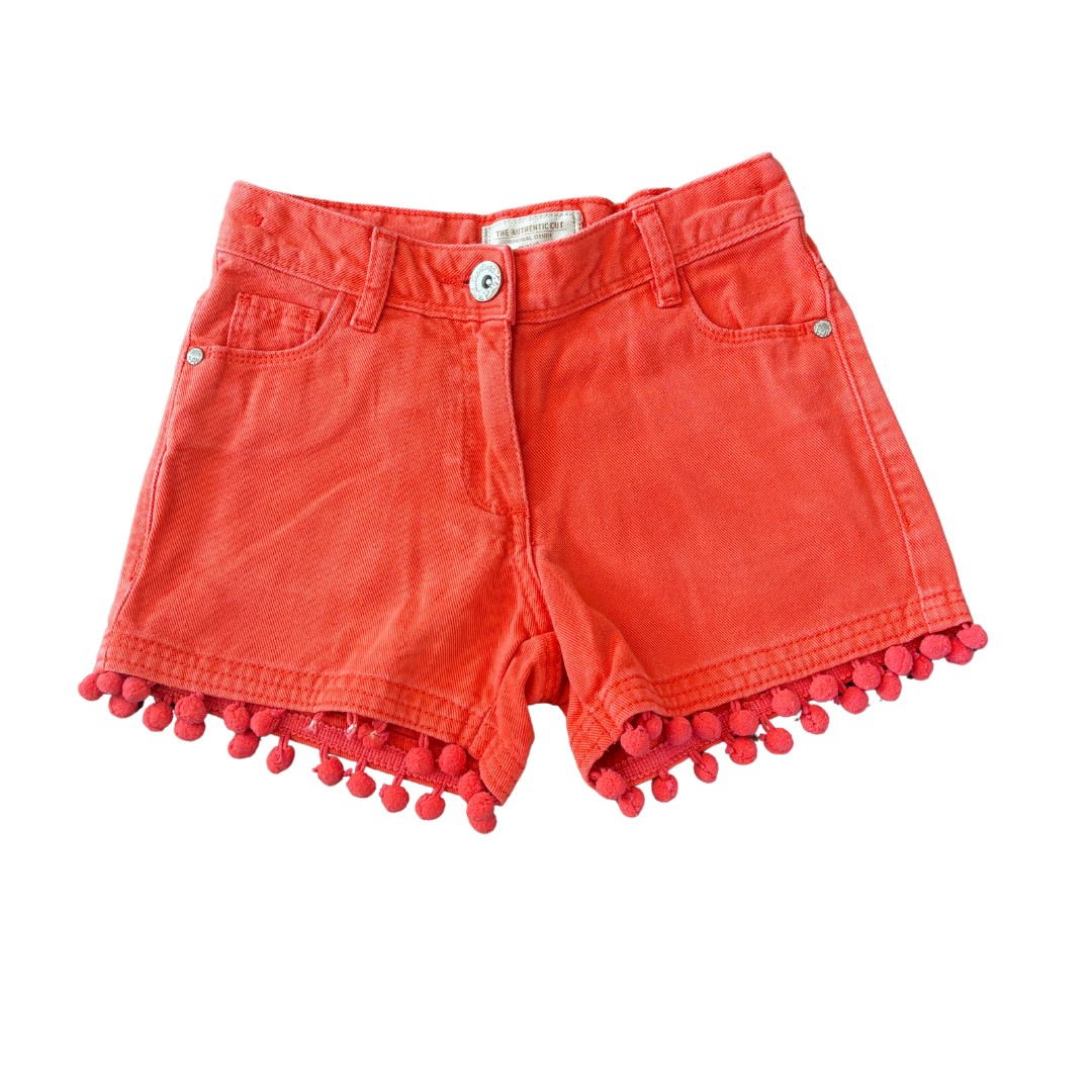 Burnt Orange Denim Pom Pom Shorts product image by Next