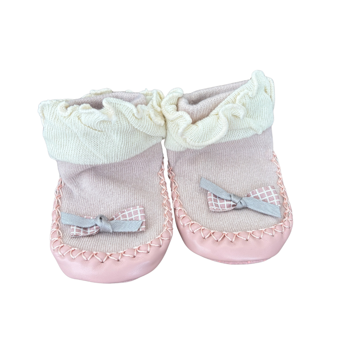 Pink Bow Pram Shoes