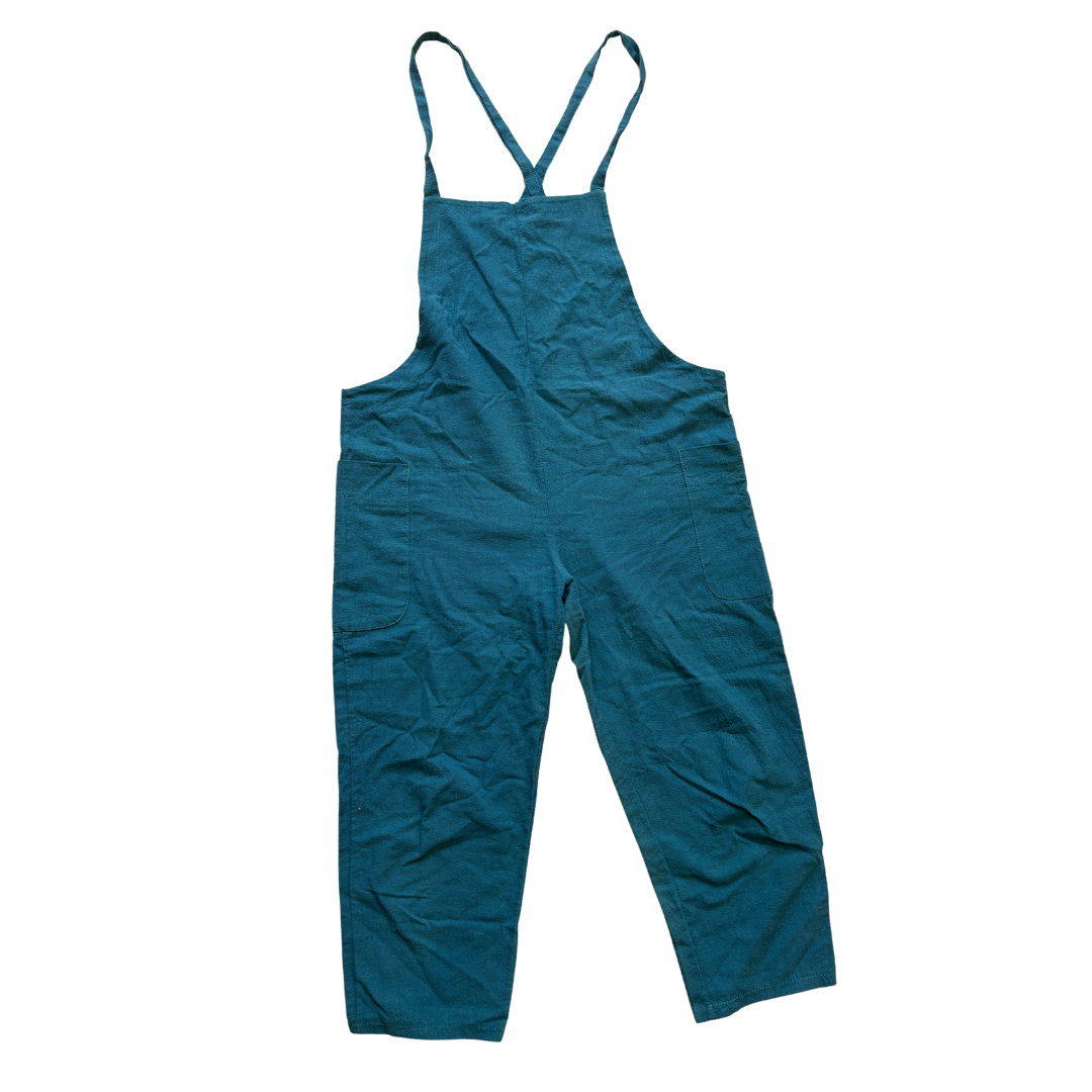 Cotton Teal Cropped Dungarees product image by Other