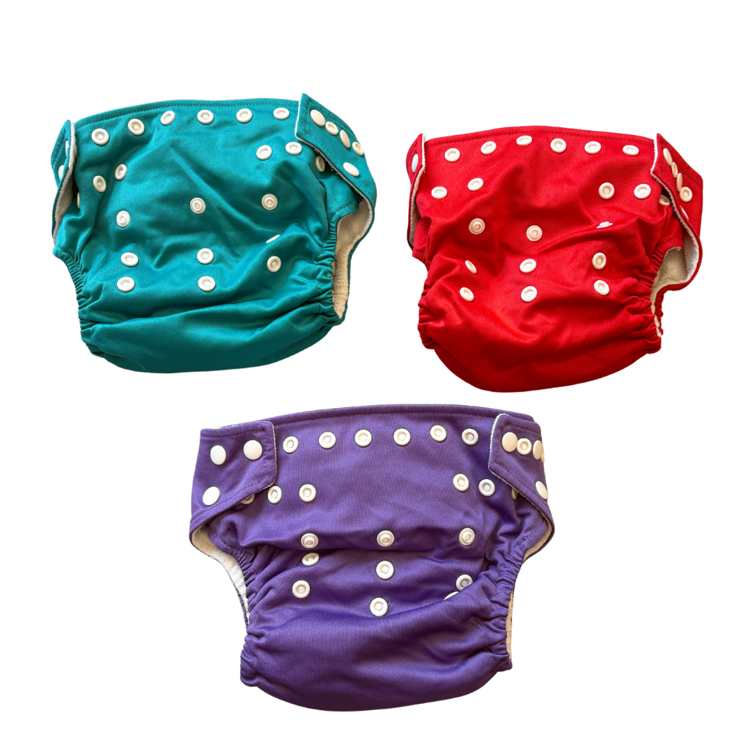 3x Onesize Reusable Pocket Nappies image 1 of 2 by Little Lamb