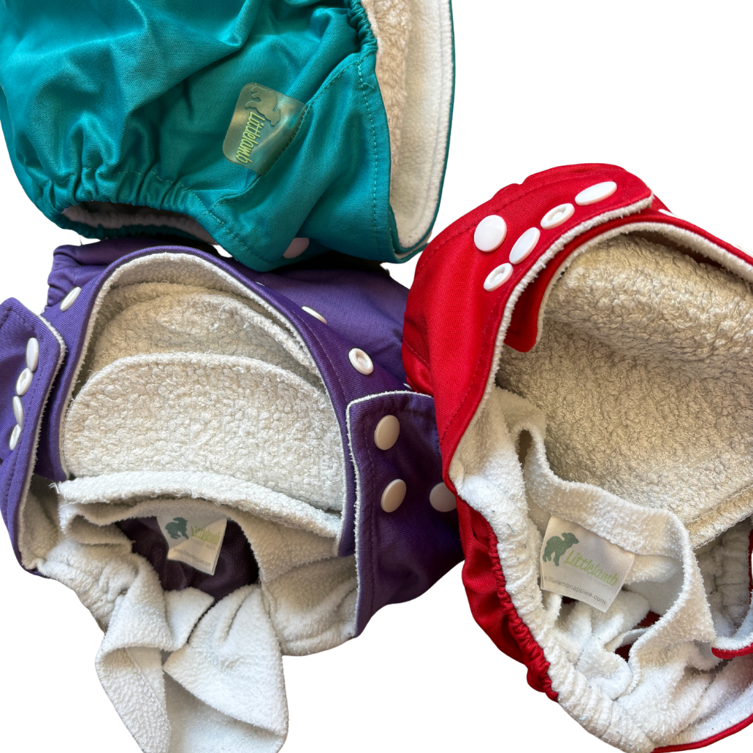3x Onesize Reusable Pocket Nappies image 2 of 2 by Little Lamb