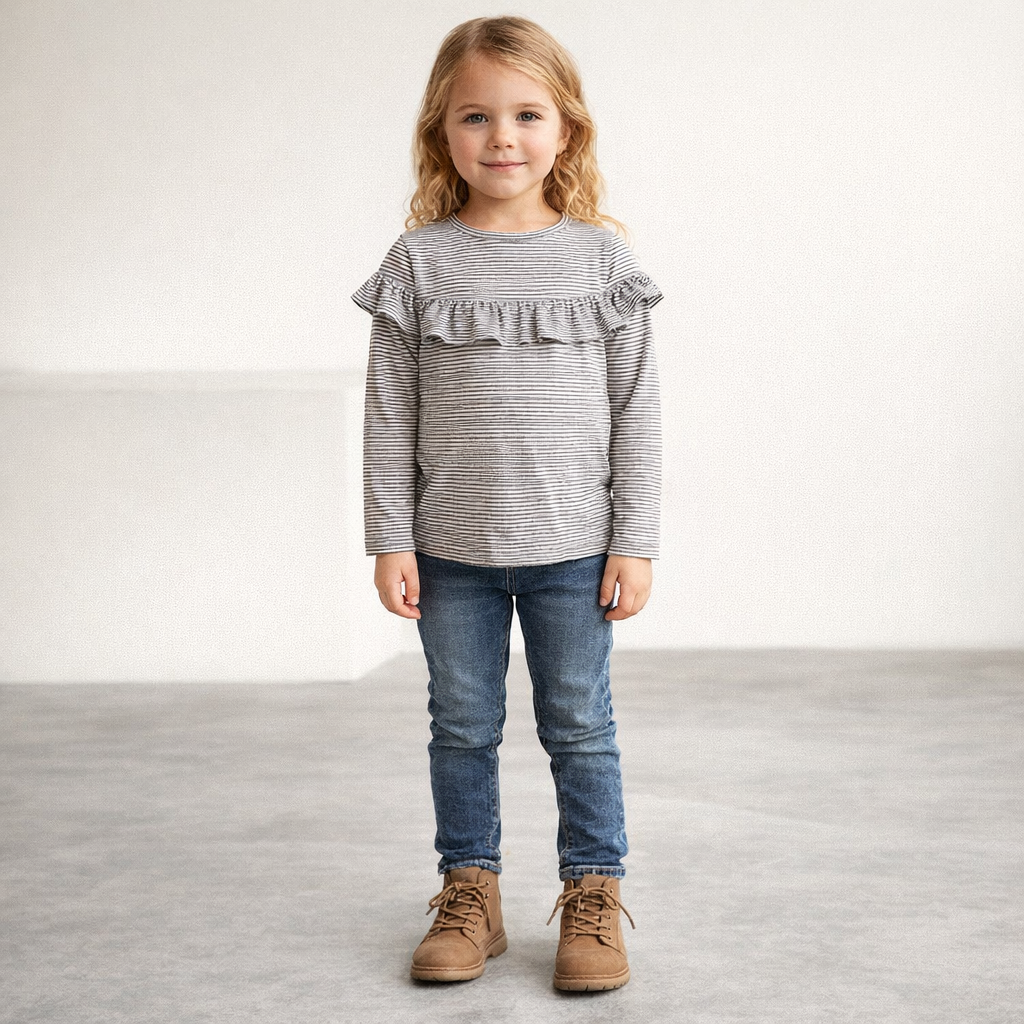 AI image for Ruffle Stripe Top