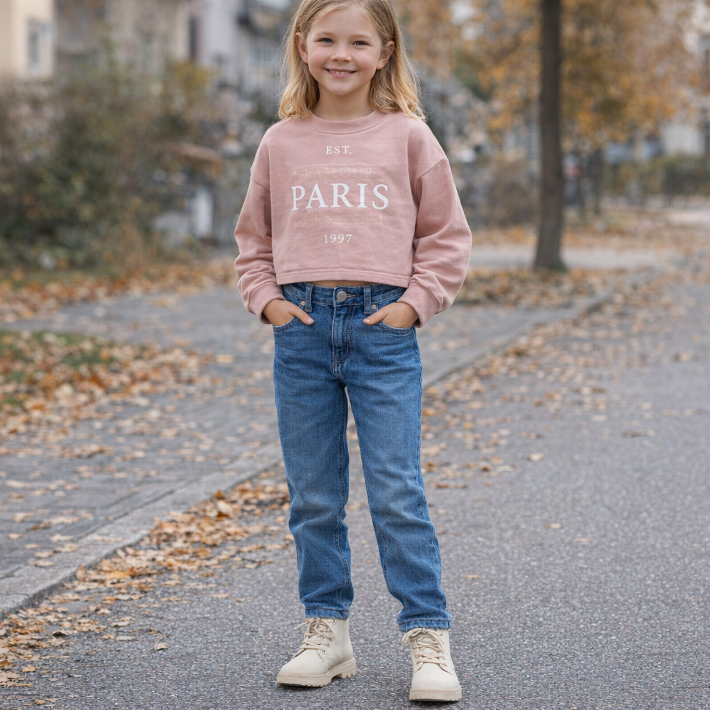 AI image for Paris Cropped Sweatshirt