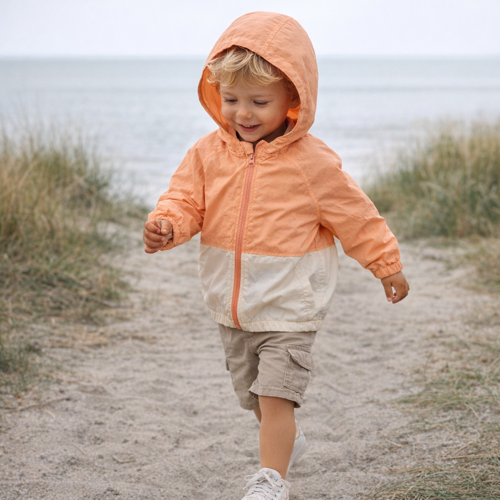 AI image for Lightweight Colour Block Water Repellent Rain Coat