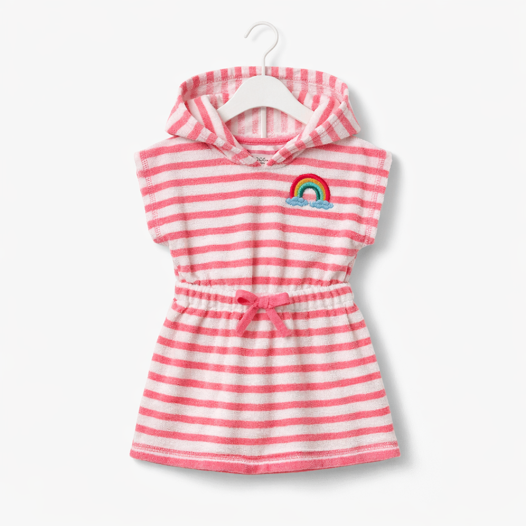 AI image for Striped Towelling Hooded Robe