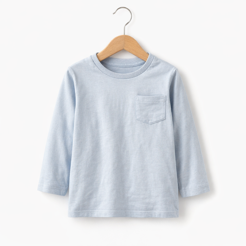 AI image for Pale Blue Pocket Long Sleeved Top