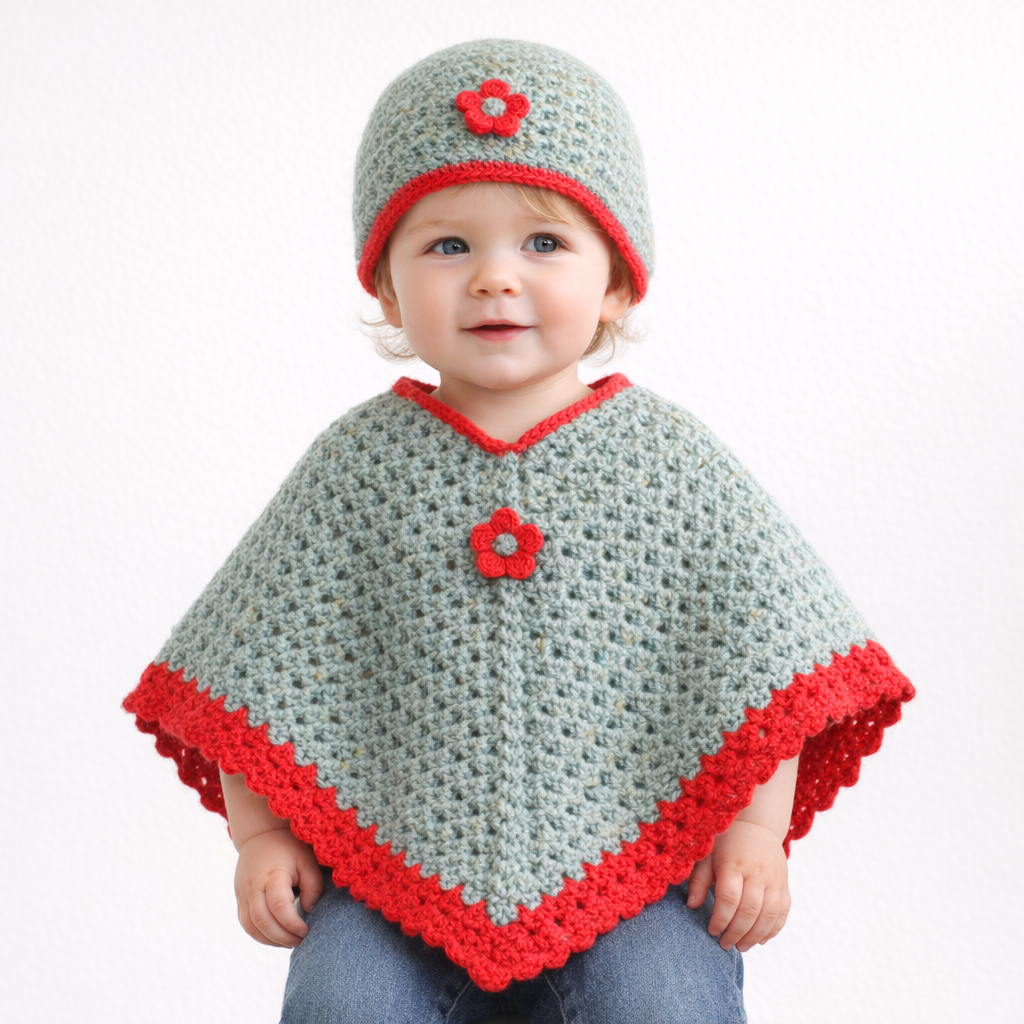 AI image for Knitted Poncho & Hat