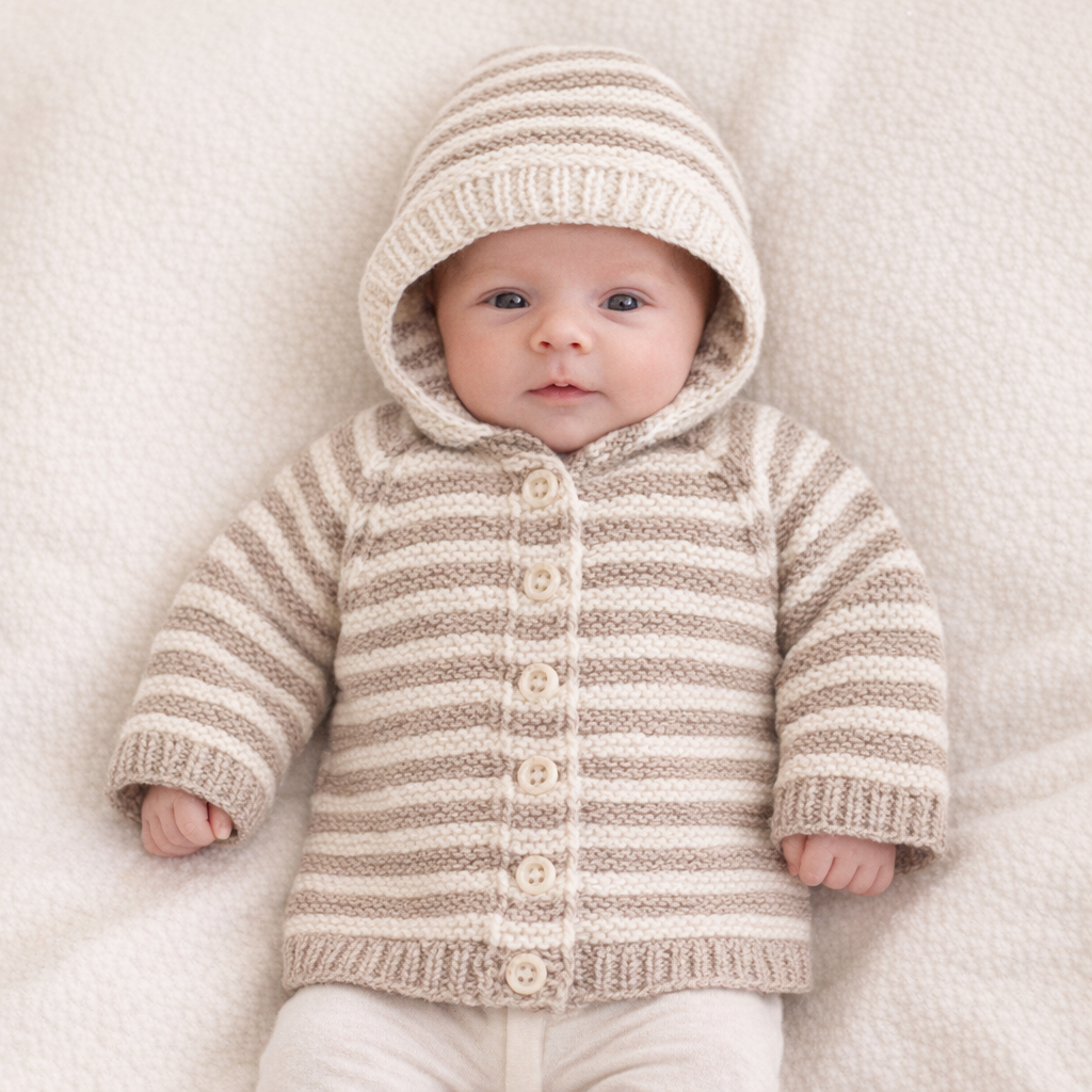 AI image for Hooded Striped Cardi
