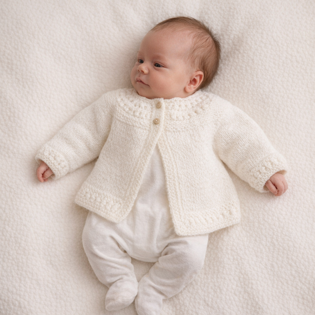 AI image for White Matinee Cardi