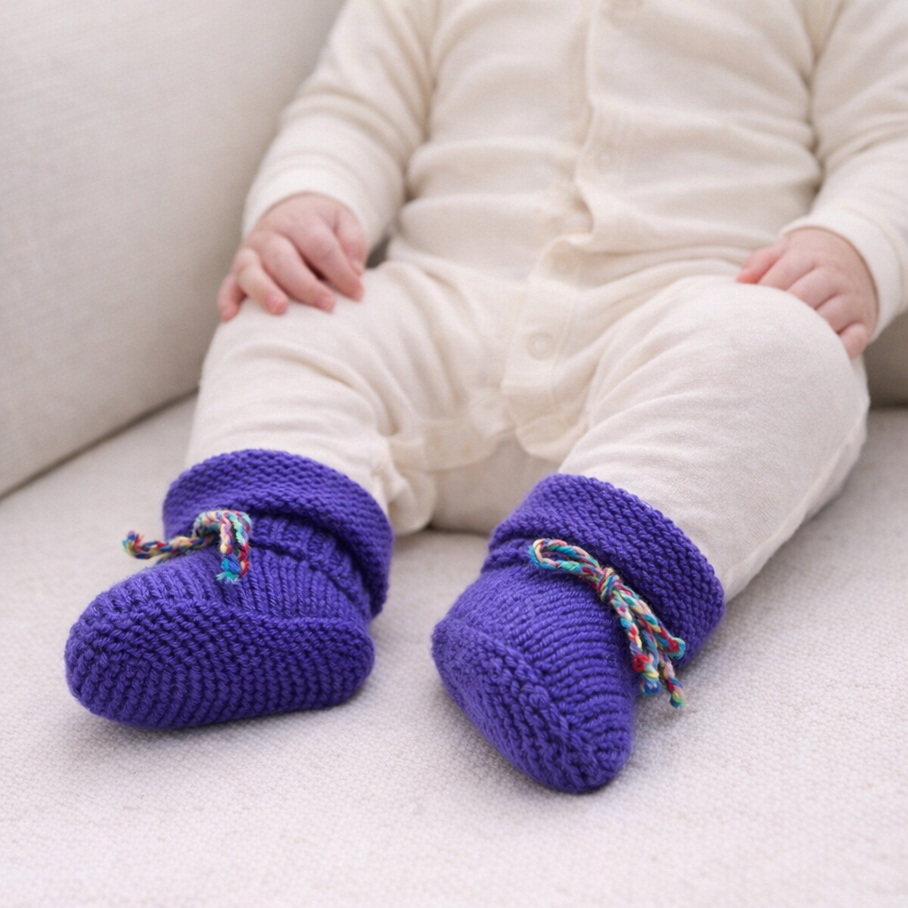 AI image for Purple Knit Booties