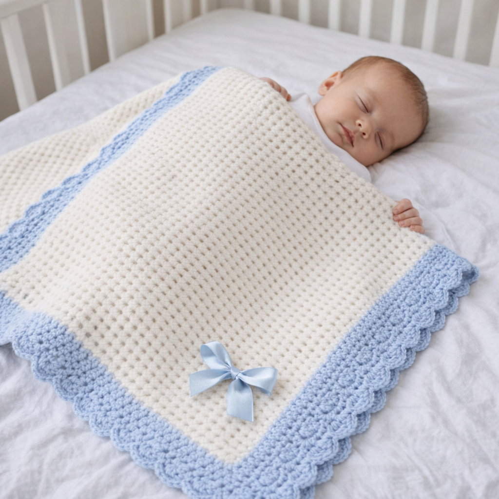 AI image for Knitted Baby Blanket