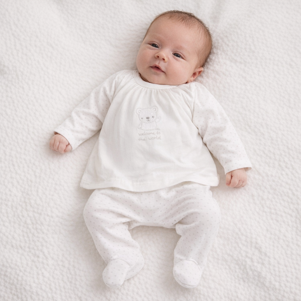 AI image for Welcome to the World Babygrow