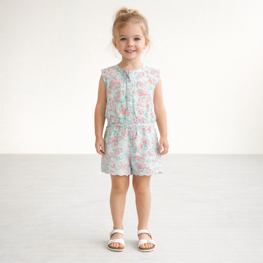 AI image for Linen Mix Butterfly Playsuit