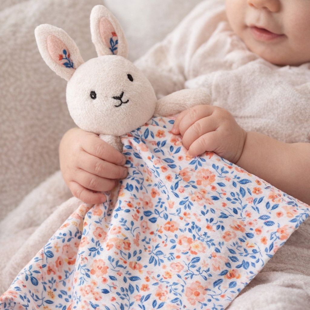 AI image for Floral Pink Bunny Comforter