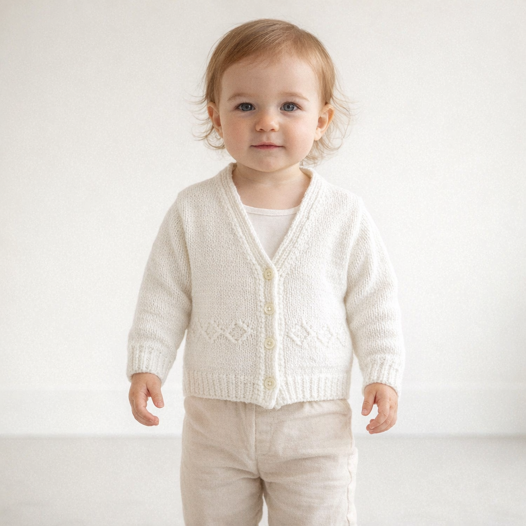 AI image for White Handknit Cardi