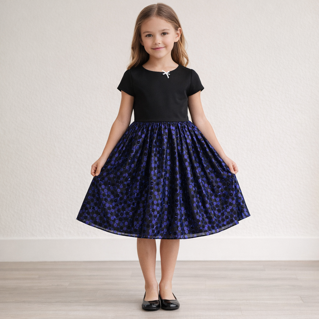 AI image for Purple Dot Party Dress