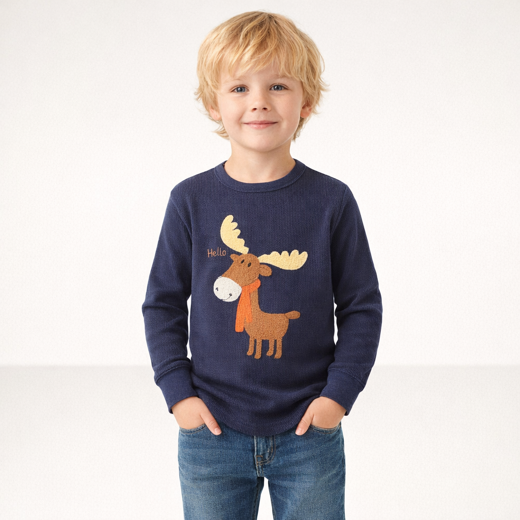 AI image for Moose Waffle Long Sleeved Top