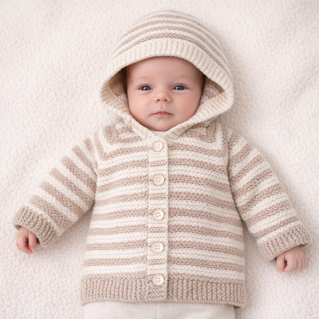 AI image for Hooded Striped Cardi