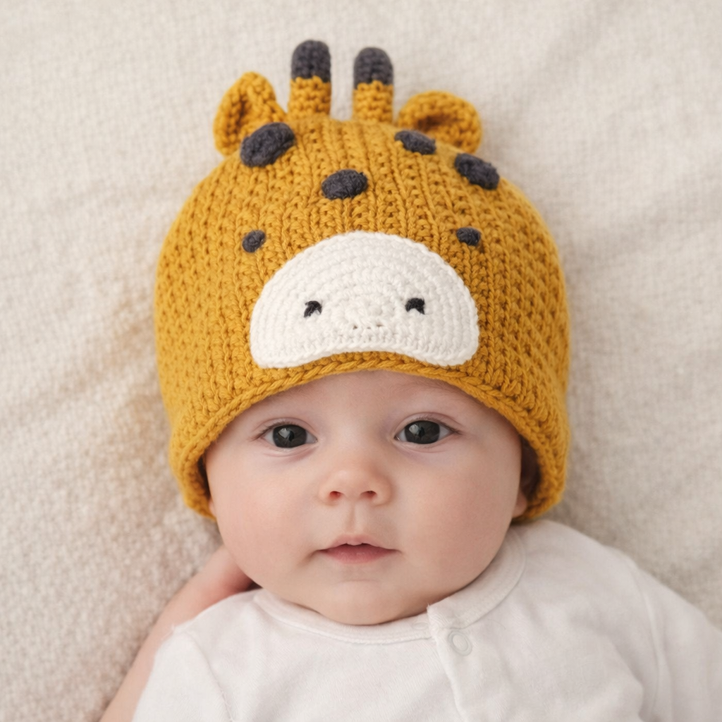 AI image for Giraffe Knit Hat