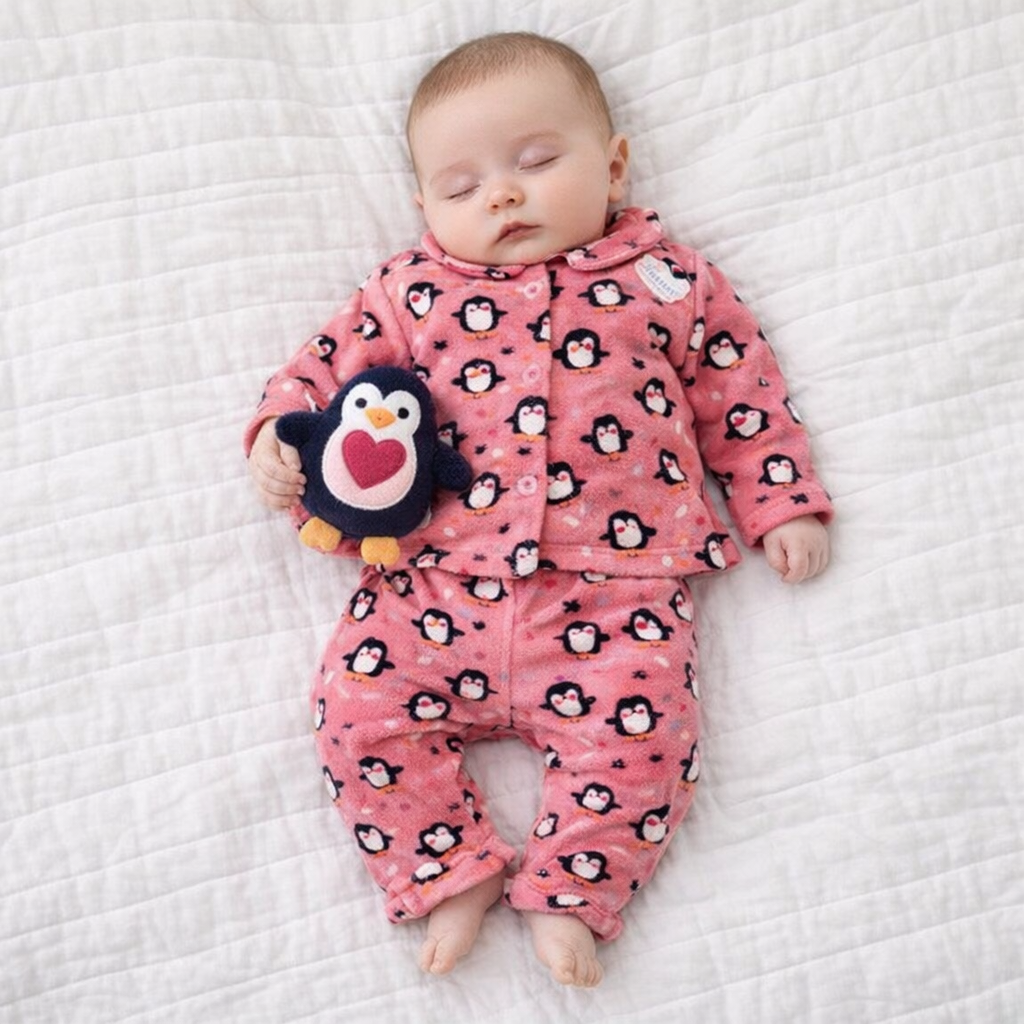 AI image for Brushed Cotton Penguin Pj's with Teddy