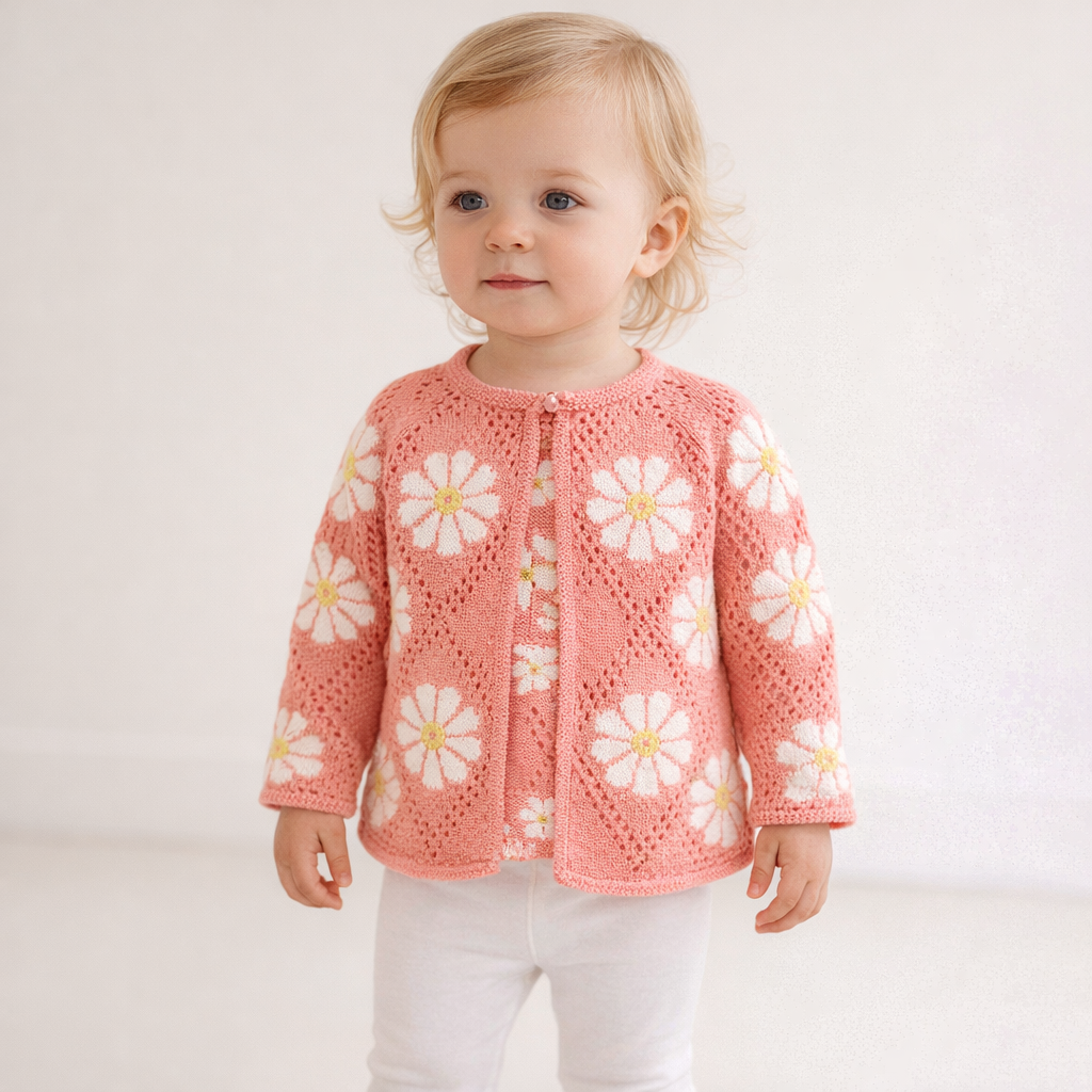 AI image for Floral Coral Cardi