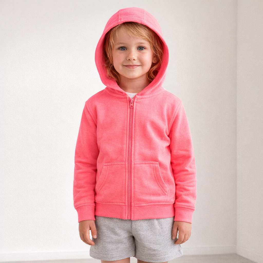 AI image for Neon Pink Hooded Zip Up