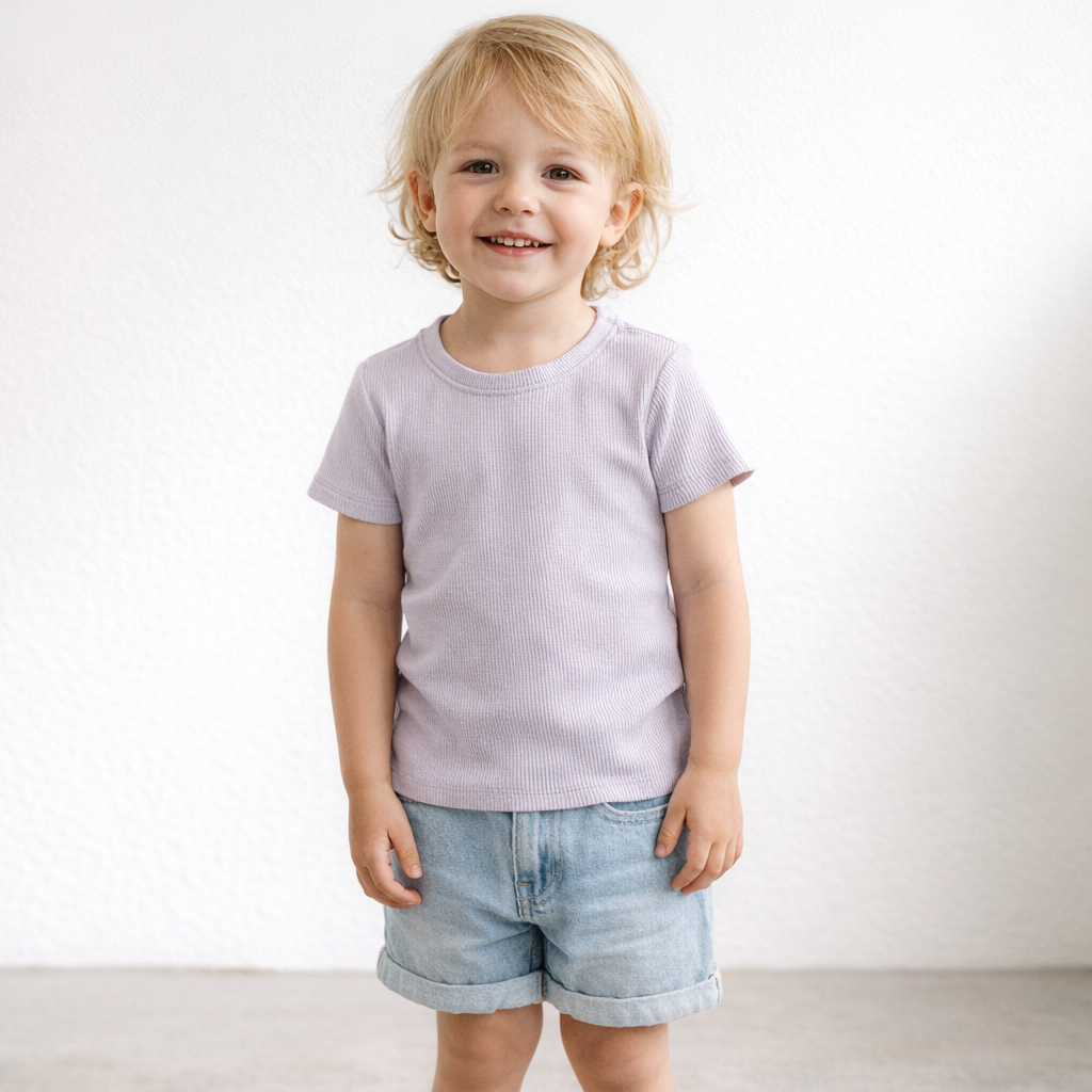 AI image for Lilac Ribbed Tee